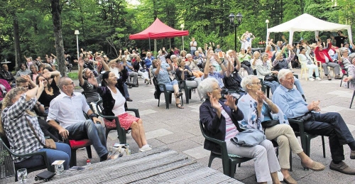 Mit Musikeinlagen aus 20 Naturtheater-Jahren begeisterten Mitglieder des Wasenwald-Ensembles ihr Publikum. Foto: Spiess
