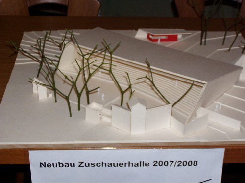 Modell der neuen Zuschauerhalle